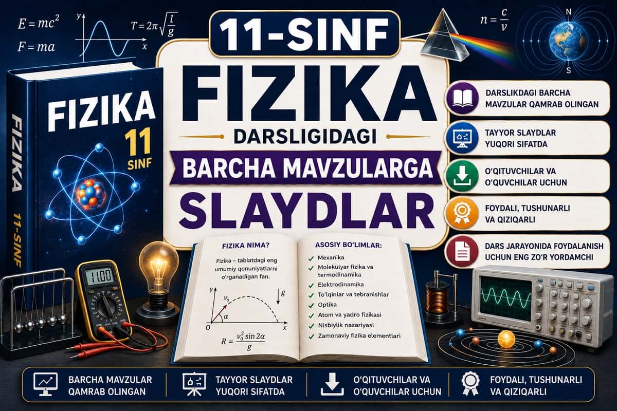 11-sinf Fizika darsligidagi barcha mavzularga slaydlar 1