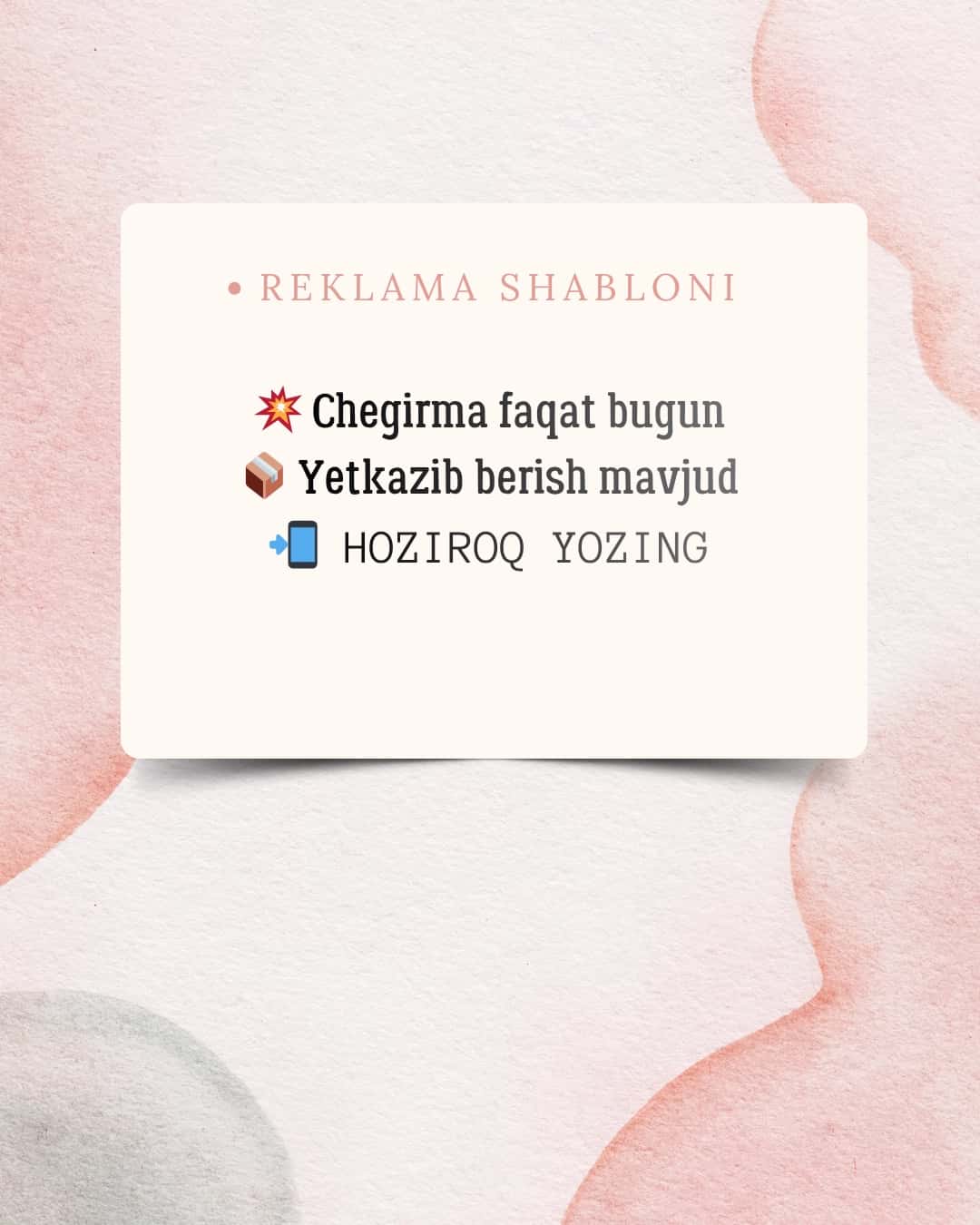 Sotuv uchun 5 ta tayyor reklama shablonlar (canva) 1