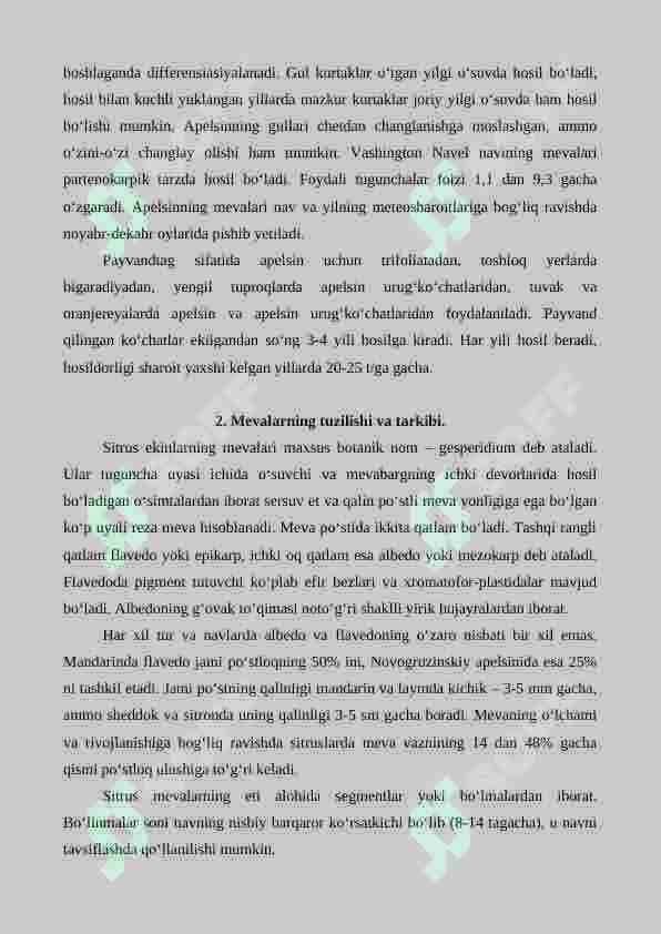 Issiqxonalarda apelsin o'simligini yetishtirish texnologiyasi 4