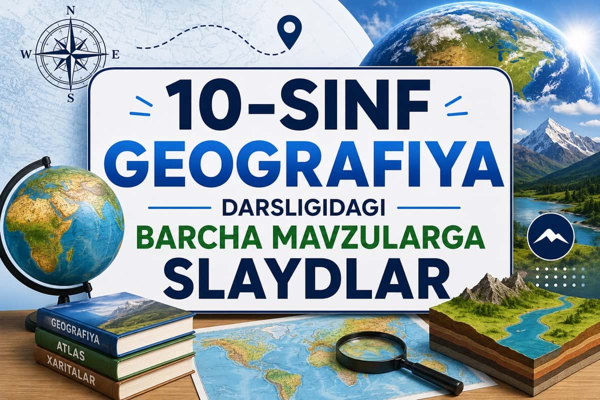 10-sinf geografiya darsligidagi barcha mavzularga slaydlar 1