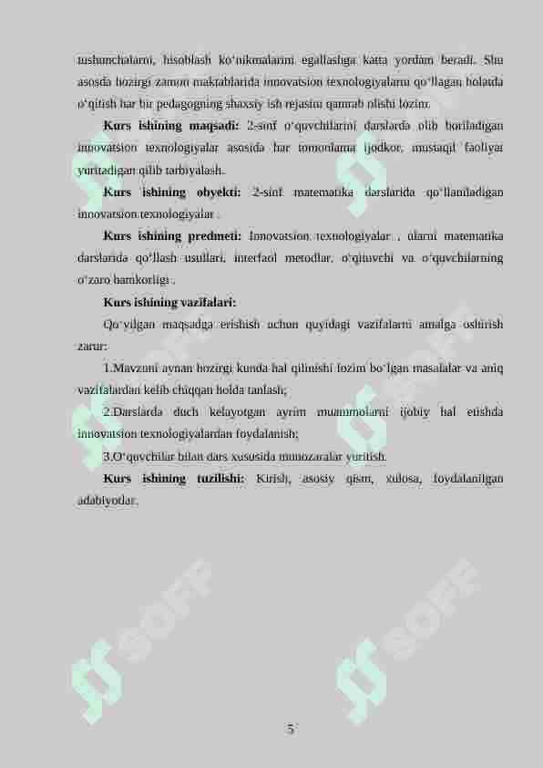 2-sinf matematika darslarini innovatsion texnologiyalar asosida tashkil etish 5