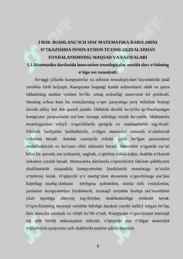 2-sinf matematika darslarini innovatsion texnologiyalar asosida tashkil etish 6