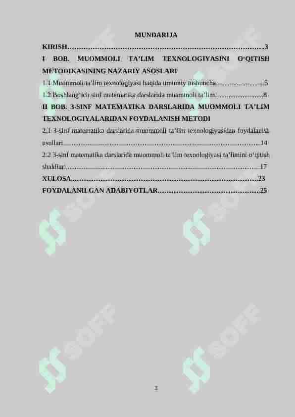 3-sinf matematika darslarida muommoli ta’lim texnologiyasidan foydalanish metodikasi 2