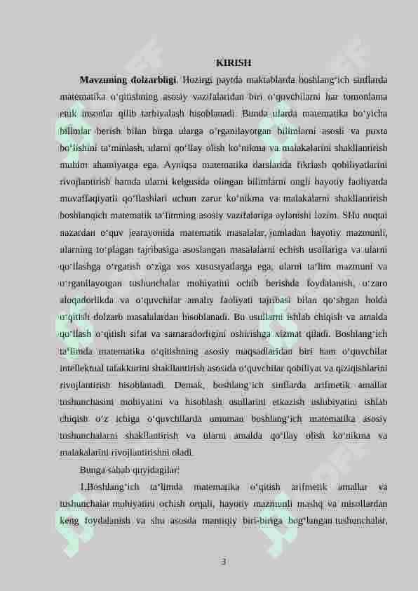 Boshlang‘ich sinfda matematikadan murakkab masalalar va ularni yechishga o‘rgatish metodikasi 3