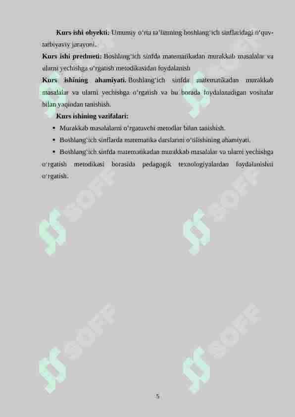 Boshlang‘ich sinfda matematikadan murakkab masalalar va ularni yechishga o‘rgatish metodikasi 5
