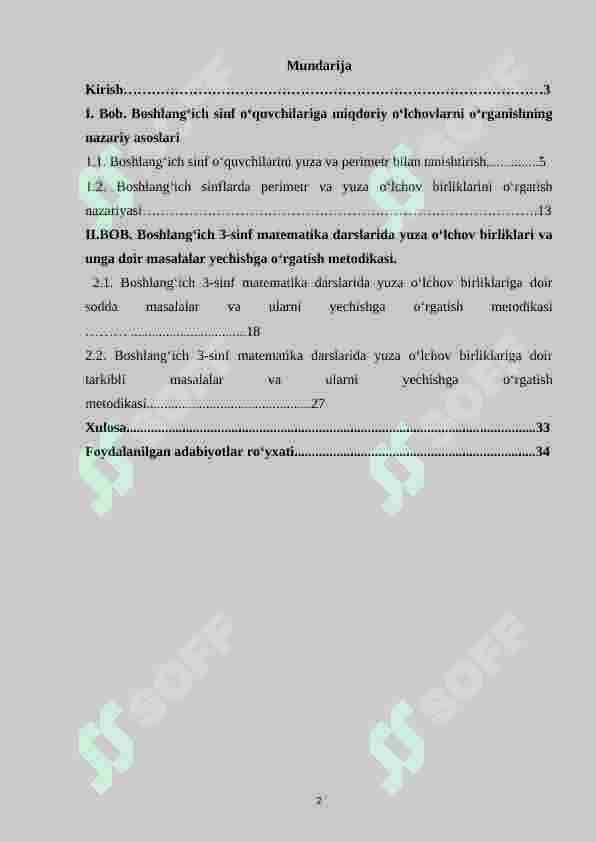 Boshlang‘ich sinflarda yuza va perimeter tushunchalarini o‘rgatish metodikasi 2