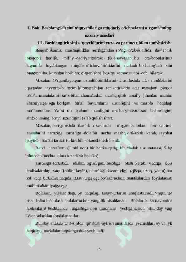 Boshlang‘ich sinflarda yuza va perimeter tushunchalarini o‘rgatish metodikasi 5