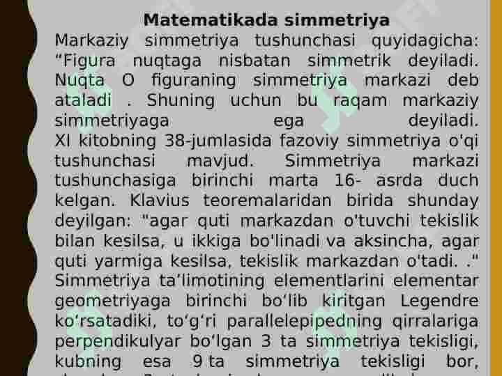 TABIATDAGI SIMMETRIYA 2