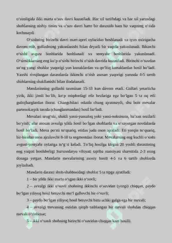 Issiqxonalarda mandarin o‘simligini yetishtirish texnologiyasi 3