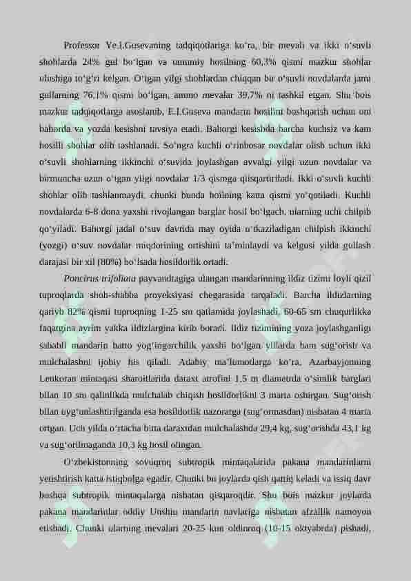 Issiqxonalarda mandarin o‘simligini yetishtirish texnologiyasi 4