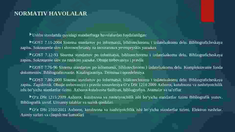 Elektron koʼrinishdagi axborot-kutubxona resursining bibliografik tavsifini MARC-formatda tuzishning umumiy talablari va qoidalari 3