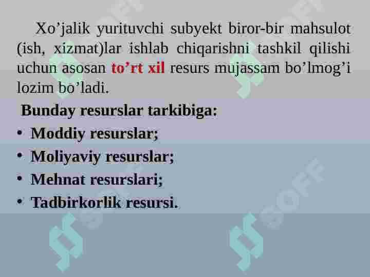 Xo‘jalik subyektlarining asosiy vositalar bilan ta’minlanganligi va ulardan foydalanish samaradorligining tahlili 2