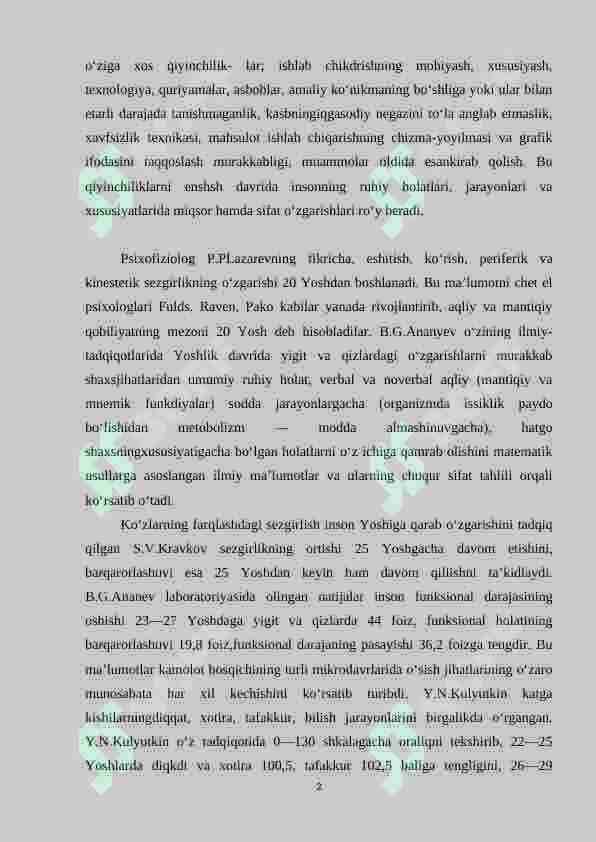 Turli xalq va turli tarixiy davrlarda psixologik yetuklik mezonlari 2