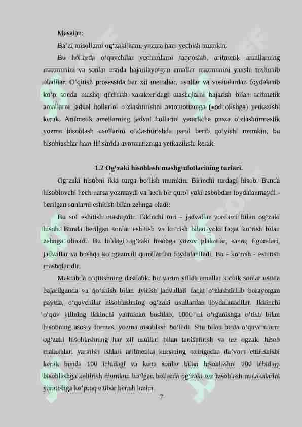 Boshlang‘ich sinf matematika darslarida interfoal metodlardan foydalanish 7