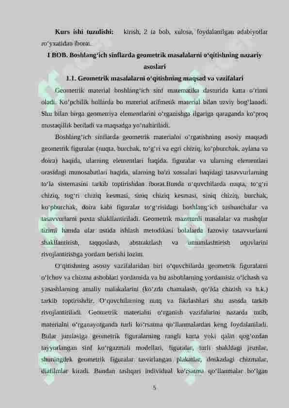 Geometrik mazmundagi masalalar va ularni o‘rgatish metodikasi (1-4 sinflar) 5