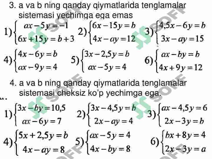 Parametrli tenglamalar 2