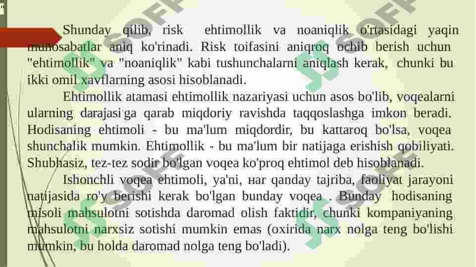 RISK TUSHUNCHASI HAQIDA MA'LUMOT 4