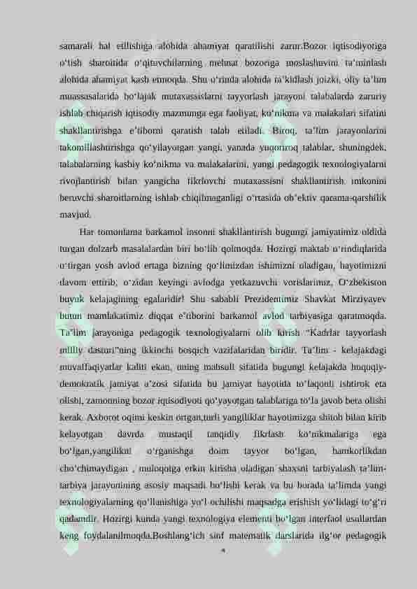 Boshlang‘ich sinf o‘quvchilariga algebraik materiallarni o‘rgatish metodikasi 4