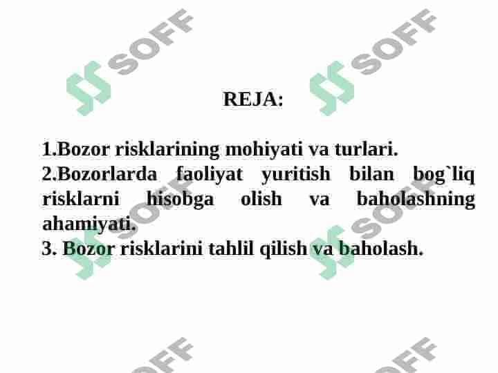 Bozor risklari haqida tushuncha 2