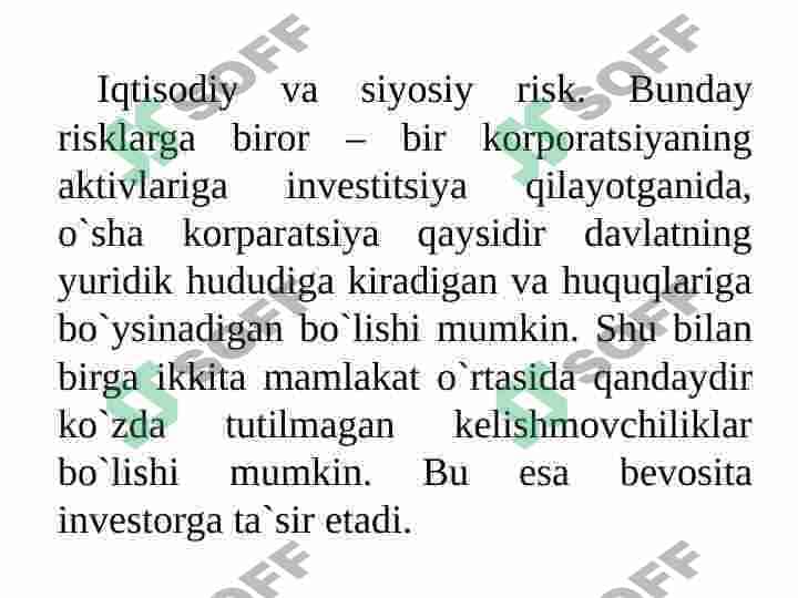 Bozor risklari haqida tushuncha 5