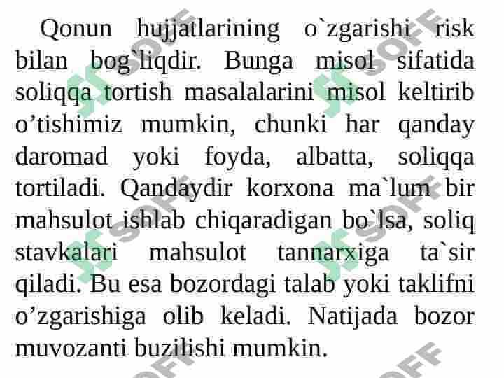 Bozor risklari haqida tushuncha 6