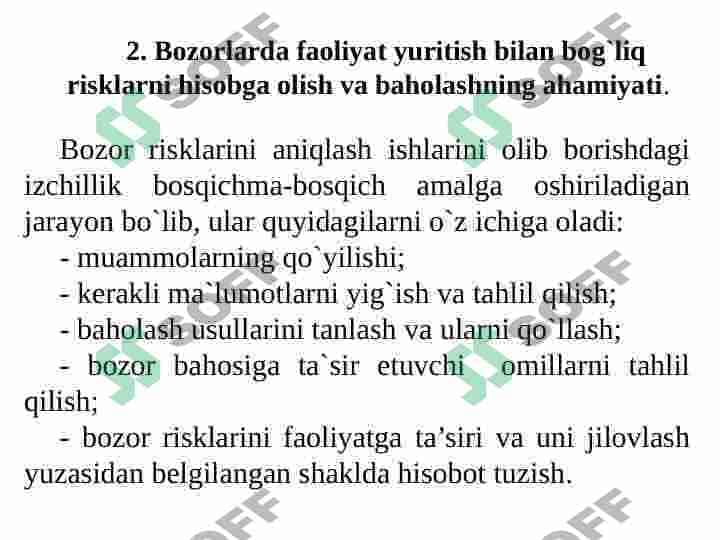 Bozor risklari haqida tushuncha 7