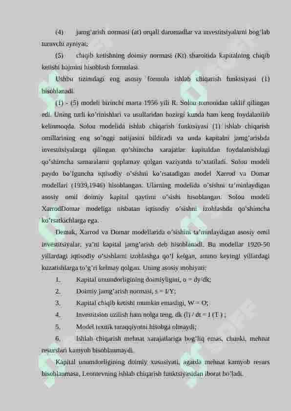 Iqtisodiy o'sish va neoklassik model 4