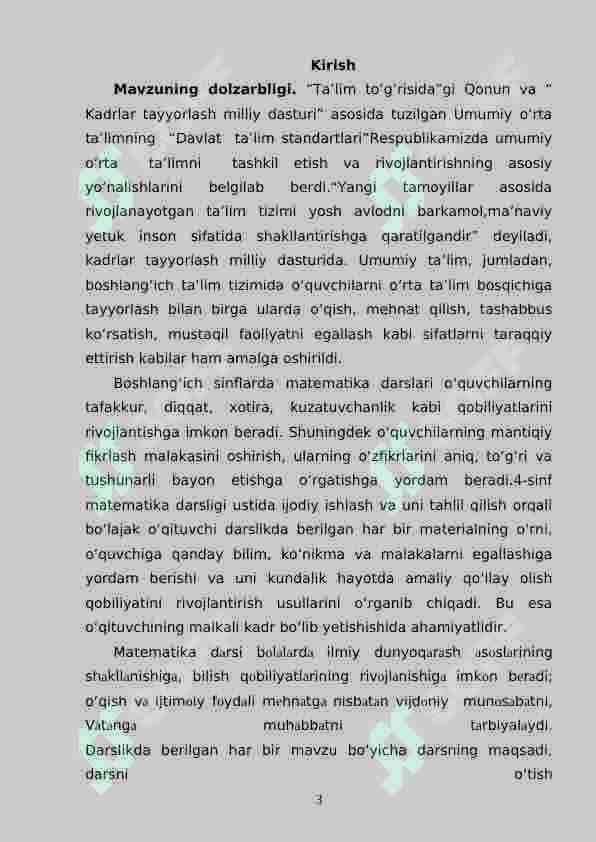 3-sinf o‘quvchilarini masala yechimini tekshirish asosida ijodiy ishlashga o‘rgatish metodikasi 3