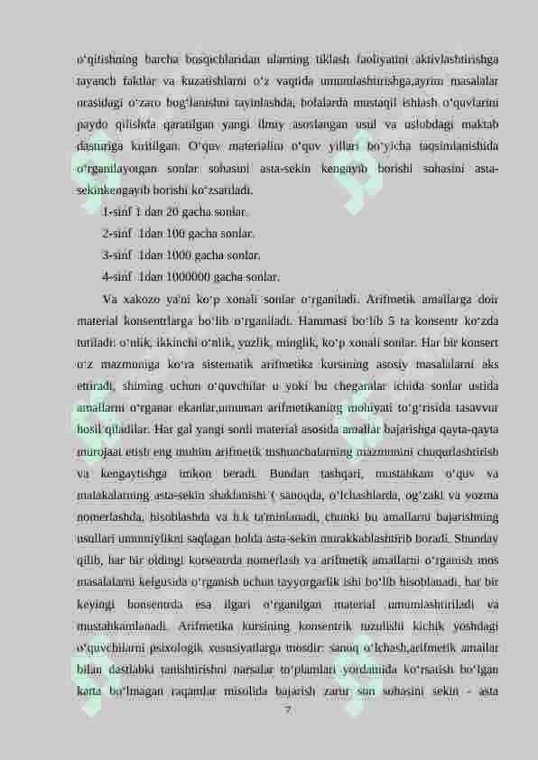 2-sinf o‘quvchilariga algebraik mazmundagi masalalarni yechishga o‘rganish metodikasi. 7