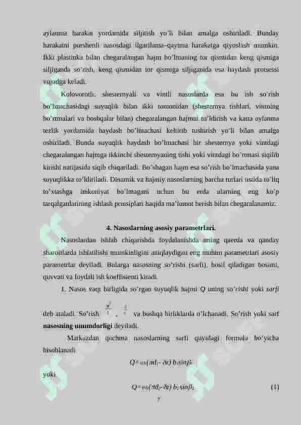 GIDROMASHINALAR HAQIDA UMUMIY MA’LUMOTLAR 7