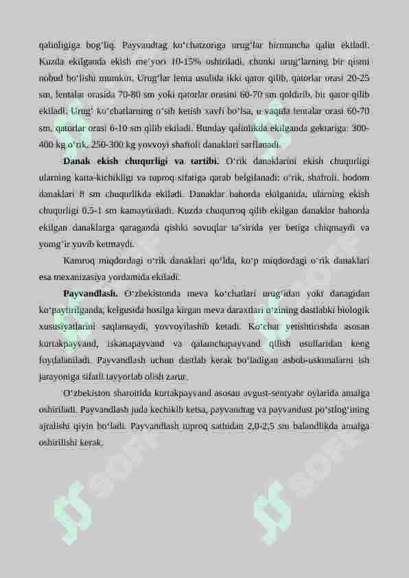 O'rik yetishtirishning agrotexnik xususiyatlari 7