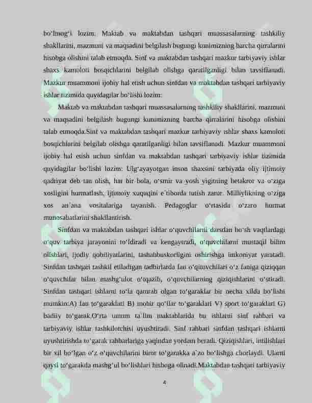 BOSHLANG‘ICH SINFLARDA MATEMATIKADAN MUSTAQIL ISHLARNI TASHKIL ETISH. 4