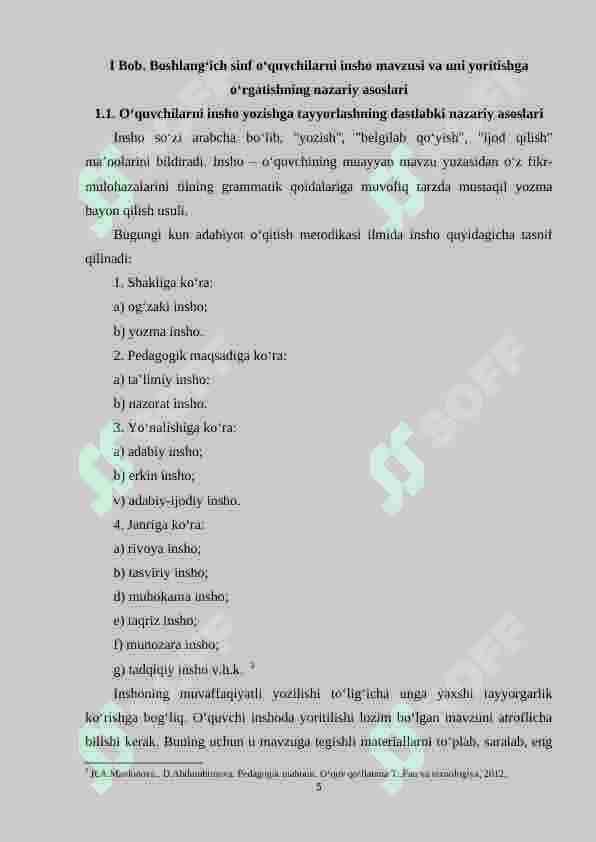 Boshlang‘ich sinf o‘quvchilarini insho yozishga o‘rgatish(3-4sinflar) 5