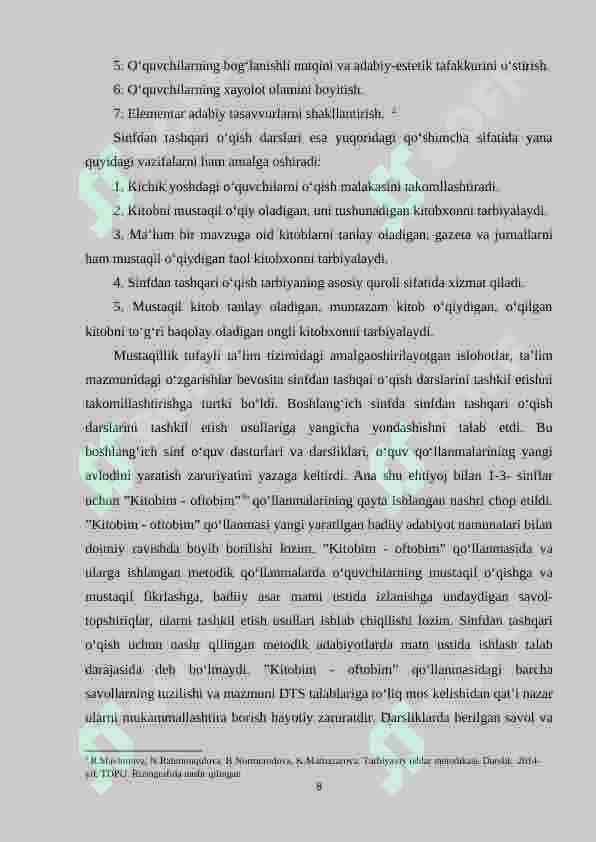1-2 sinf ona tili darslari o‘qituvchi  kitobini tahlil qilish 8