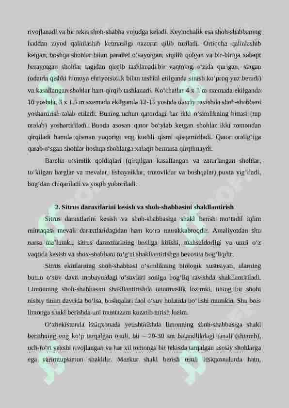 Sitrus mevali o'simliklarga shakl berish va qirqish 3