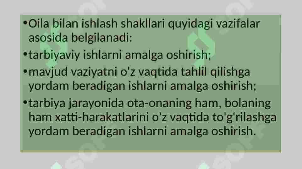 Oila bilan ishlashning asosiy ish shakllari 4