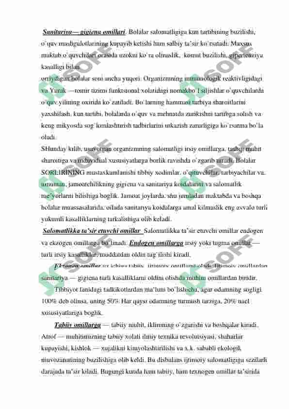 Salomatlik haqida tushuncha. 6