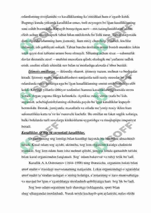 Salomatlik haqida tushuncha. 7