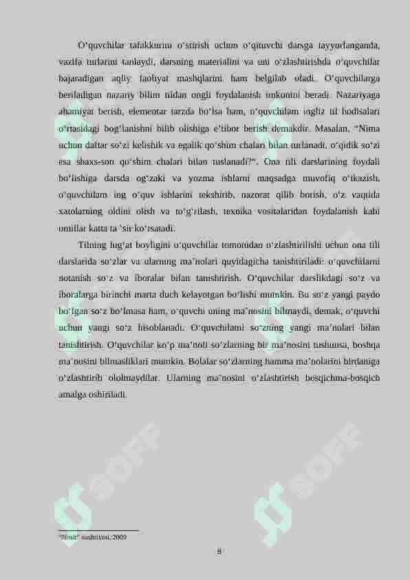 Boshlang‘ich sinf o‘quvchilarini nutqini o‘stirishga oid mashq turlarini ishlab chiqish 8