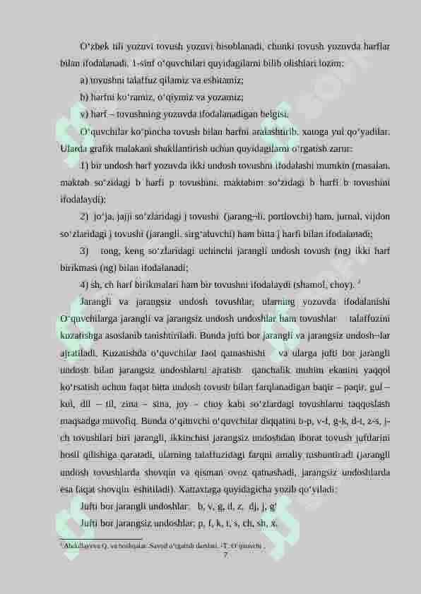Boshlang‘ich sinfda tovush va harflar haqida tushuncha berish usullari 7
