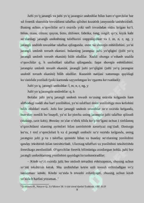 Boshlang‘ich sinfda tovush va harflar haqida tushuncha berish usullari 8