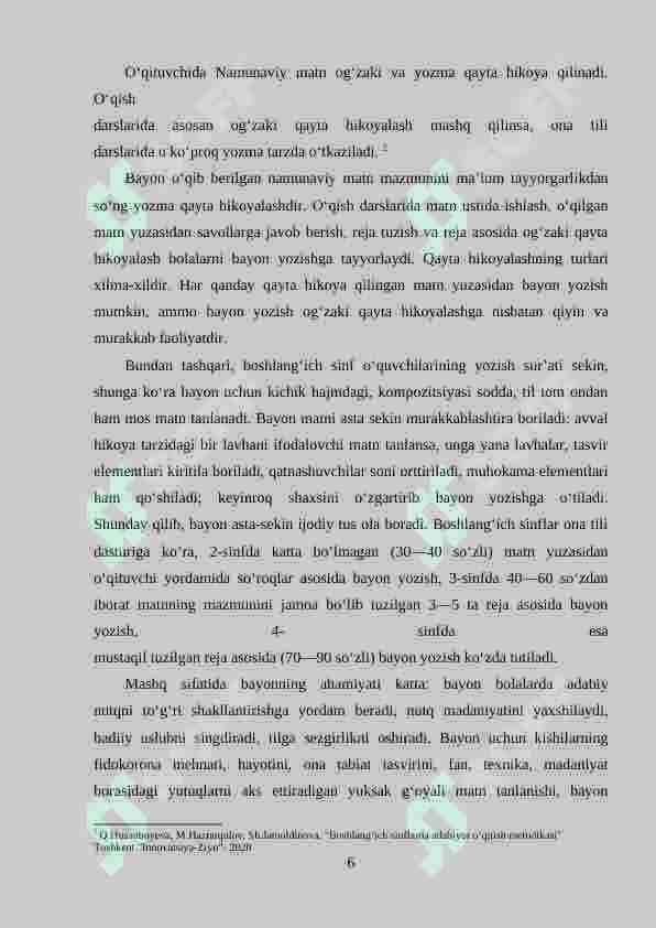 2-3 sinfda bayon uchun material to‘plash  va ishlash 6