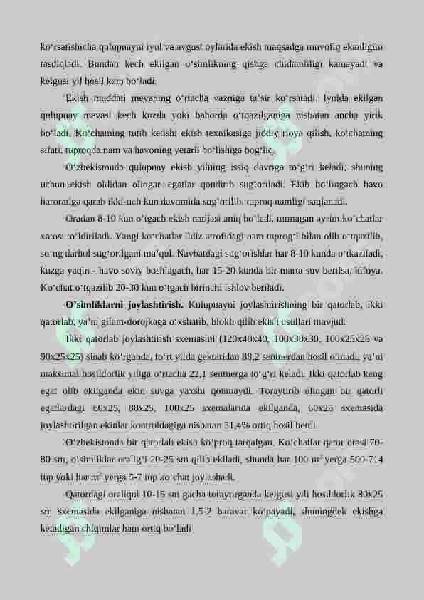 Rezavor meva ekinlarini yetishtirishning agrotexnik xususiyatlari 2