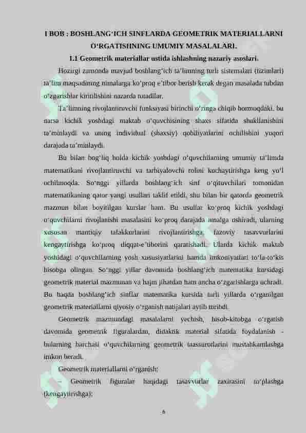 Boshlang‘ich sinflarda fazoviy shakllarni o‘rgatishda didaktik o‘yinlardan foydalanish metodikasi (1-sinf misolida) 6