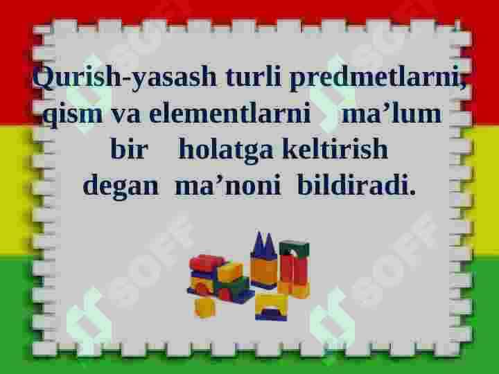 Maktabgacha ta'lim tashkilotlarida qurish yasash 2