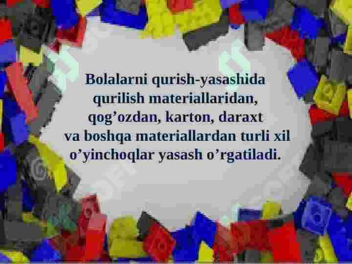 Maktabgacha ta'lim tashkilotlarida qurish yasash 3