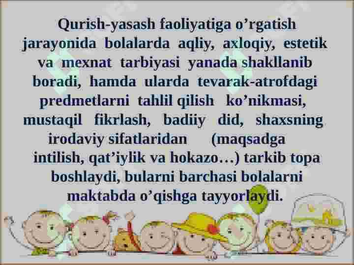 Maktabgacha ta'lim tashkilotlarida qurish yasash 5