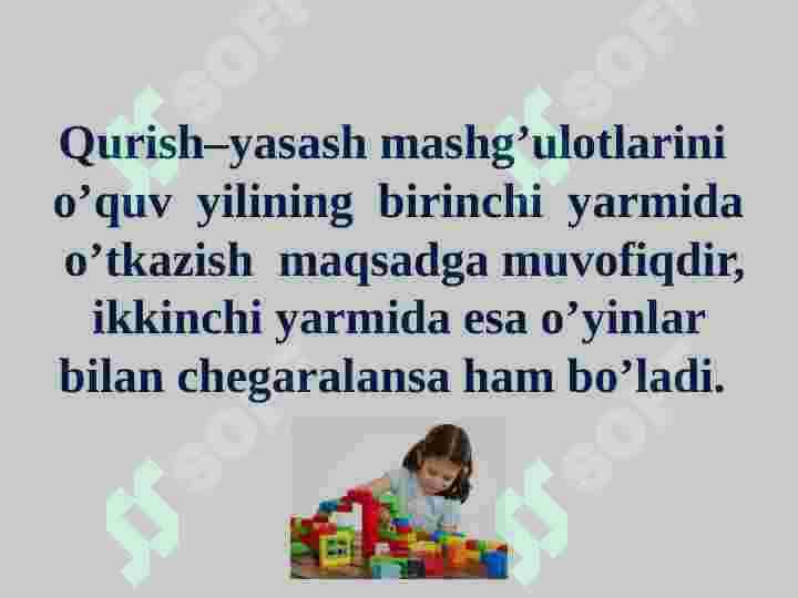 Maktabgacha ta'lim tashkilotlarida qurish yasash 6