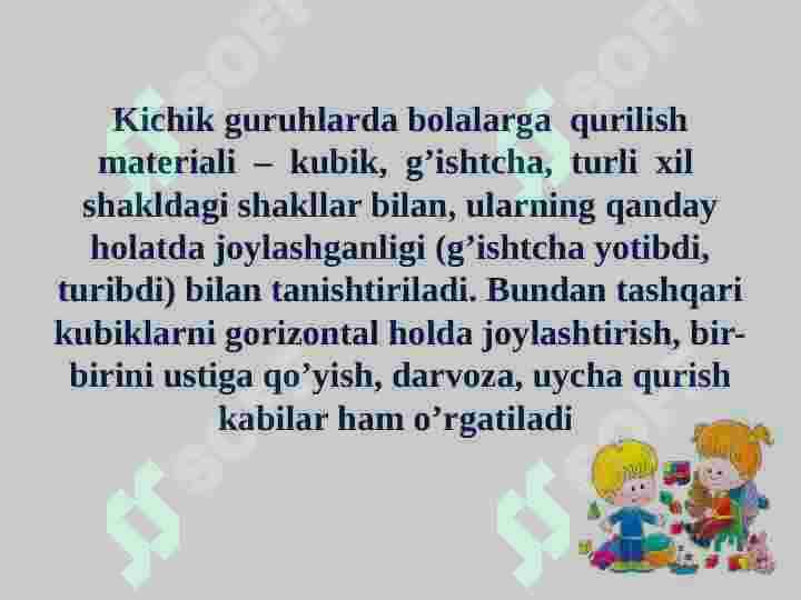 Maktabgacha ta'lim tashkilotlarida qurish yasash 8