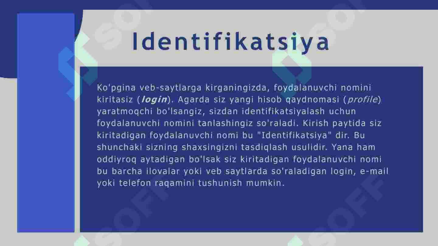 Autentifikatsiya , Autorizatsiya va himoyalasj 3